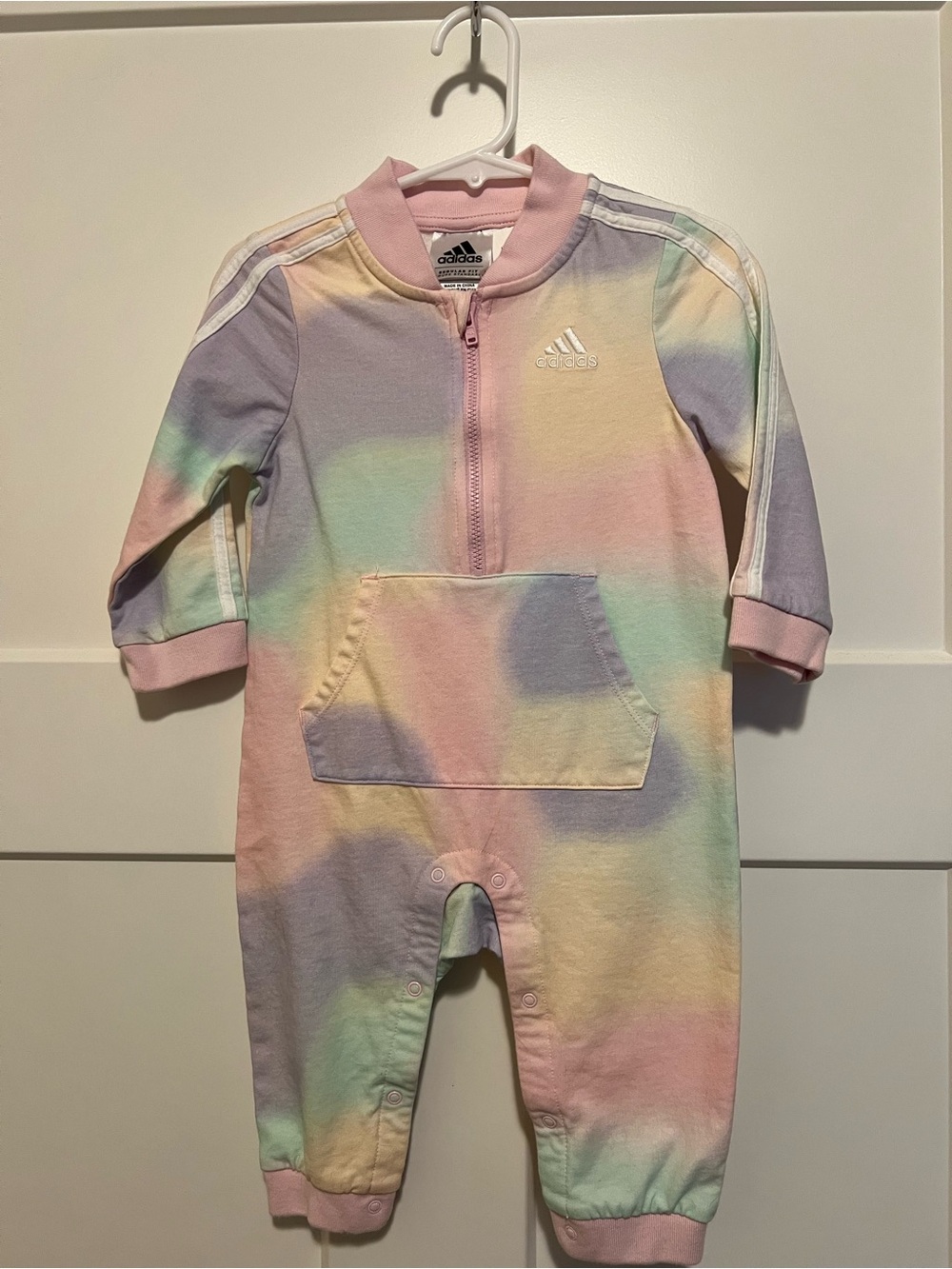 Adidas Pastel Tie-Dye Baby One-Piece Jumpsuit